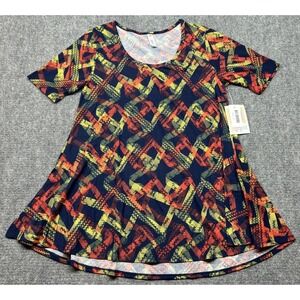 LulaRoe Perfect T-Shirt Womens XS Multicolor Round Neck Short Sleeve New